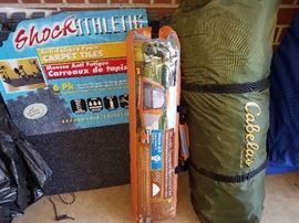 Cabela's shower screen, Ozark tent, & more. 