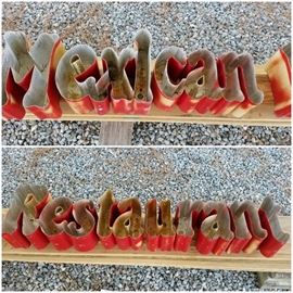 Metal sign letters Mexican Restaurant (2 words sold separately)