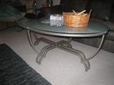 Contemporary glass and wrought iron table (plus end table not in this photo)