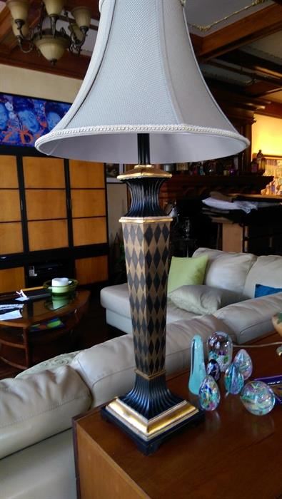 Pair 3'tall occasional lamps, $150 each.