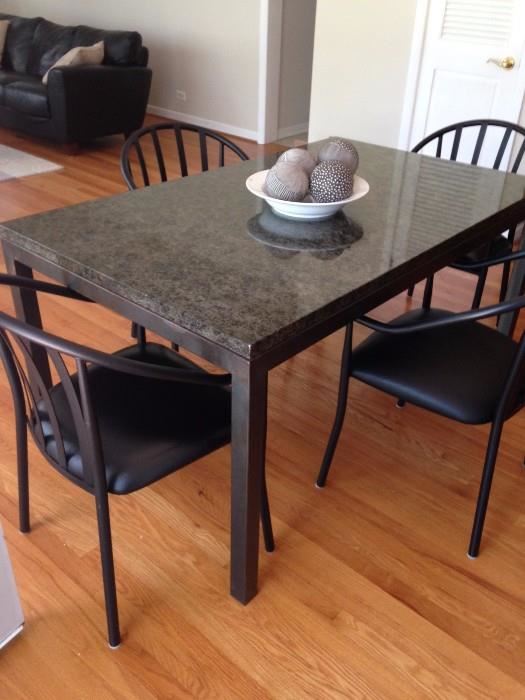 granite topped table from Room and Board