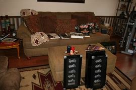 Couch & large Ottoman Set, Harley Collectibles, Southwest Pattern rug Set