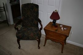 Vintage Open Top End Table & Side Chair