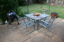 Patio Furniture, Grill, Birdbath,  Harley-Davidson Fire Pit