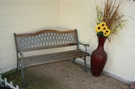 Bench, Tall Flower Urn