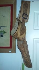Tooled leather holster