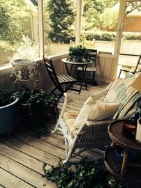 Many wonderful finds on the porch, the wicker rockers are still for sale!