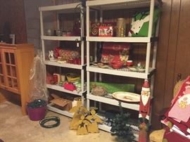 Christmas decor and that is a nice cabinet and hutch off to the side. More photos to come, we are still setting things up!