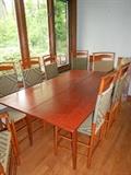 A David T. Smith from Morrow Ohio Maple Harvest table and 8 Shaker type chairs 