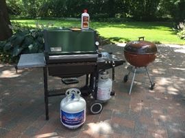 Weber grill with 2 LP tanks - and Portable Weber Grill