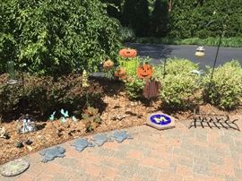 yard art and fireplace grate