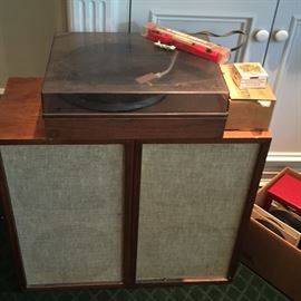Speakers and turntable - and a few 45's
