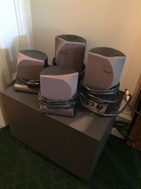 sub-woofer and 4 speakers