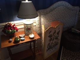 Upholstered Headboard - side table/nightstand, lamps, decorative screen and more!