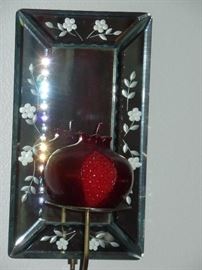 1 of 2 mirrored candle holders/sconces