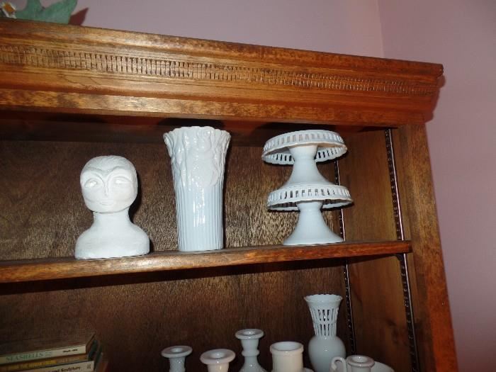 Lots and lots of Milk Glass throughout the house  and some Fenton