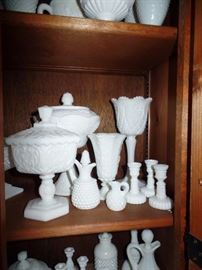Lots and lots of Milk Glass throughout the house