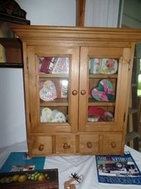 Table top/wall mount oak cabinet