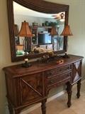 Broyhill Credenza and matching mirror