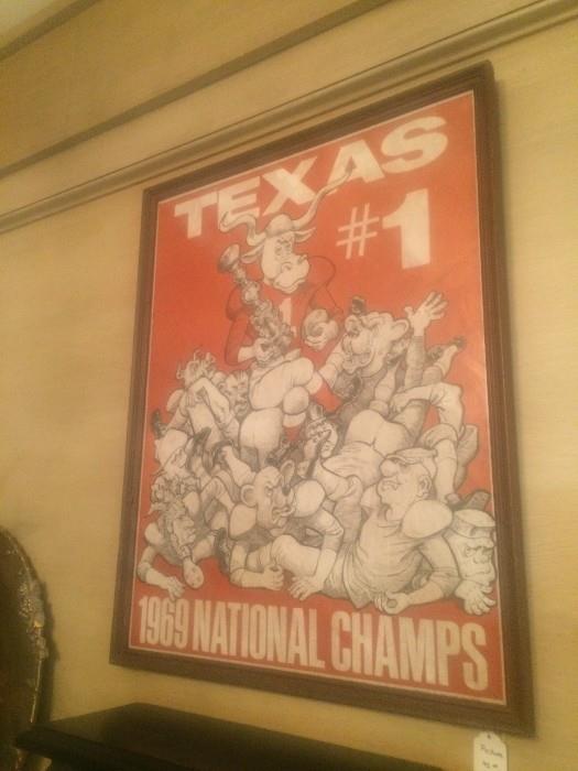 1969 National Champs poster for the Univ. of Texas