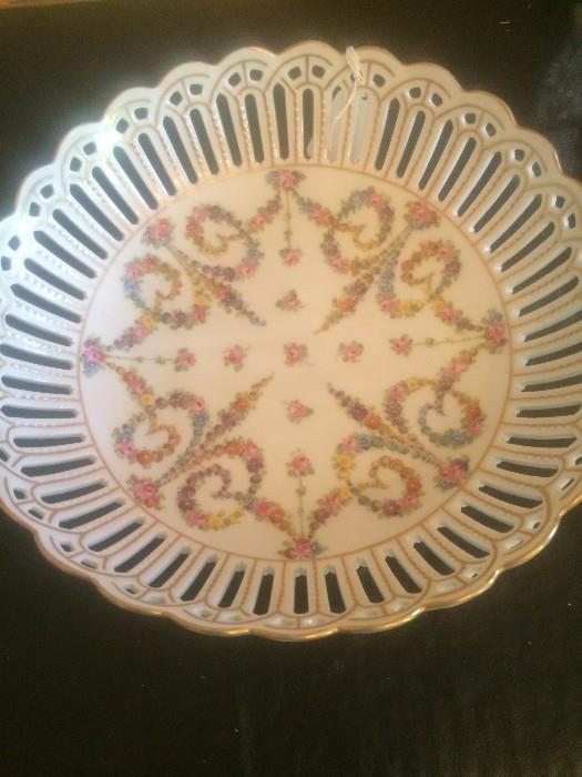 Lovely antique round reticulated bowl