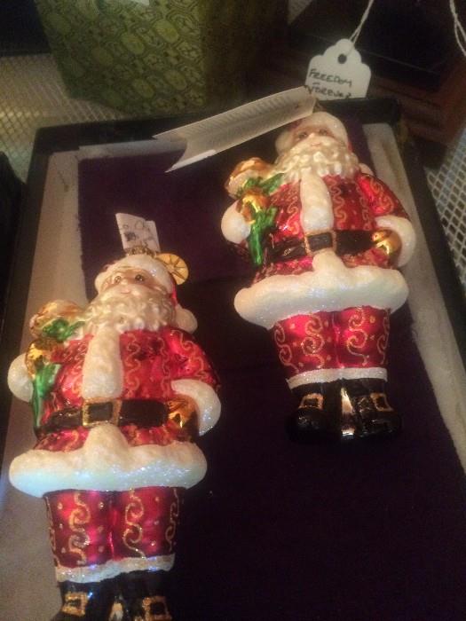 Christopher Radko Santa ornaments