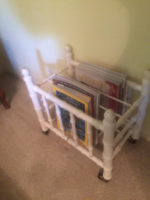 Bamboo style magazine rack