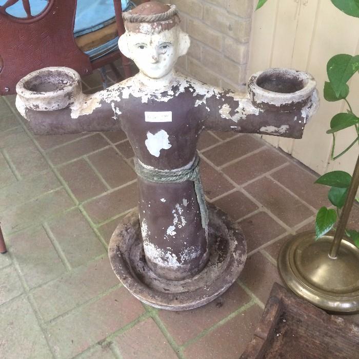 Very old friar plant holder