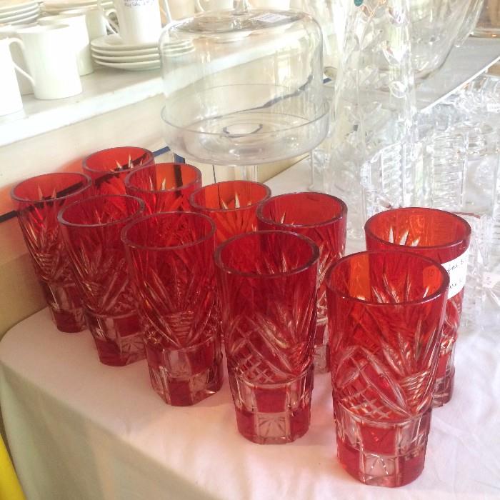 Lovely red glassware