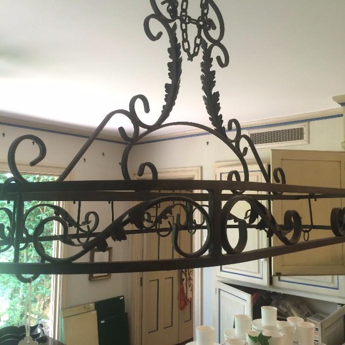 Antique iron pot rack