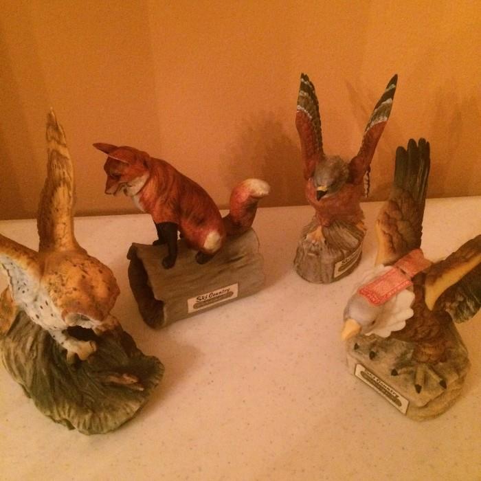 Ski Country wild animal decanters