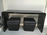 Black laquer console table only - chairs not included in sale