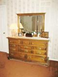 Pine dresser and mirror