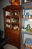 Canned Goods. Pumpkin w/ Flowers, perfect decoration for fall. Wood China Cabinet.