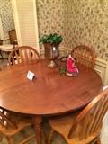 Round table (has 2 leaves) & 4 chairs