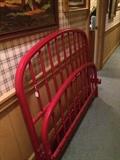 Full size bed red head-board & foot-board (came from a Greenbriar Lake estate)