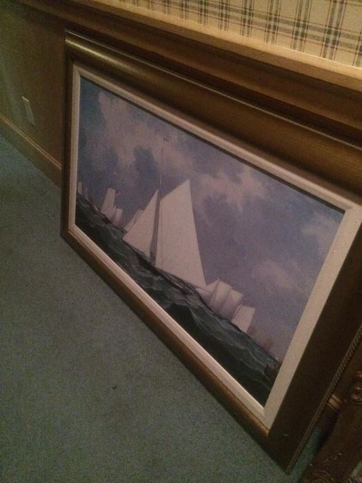 Sailboat framed art