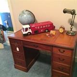 Desk; globe; Texaco truck