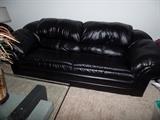 Black leather couch w/matching loveseat 