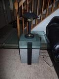 Stone and glass side tables