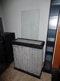 Stone and glass tall side table
