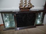 Beautiful silver and glass buffet