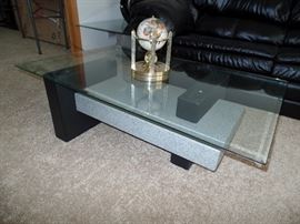 Stone and glass coffee table