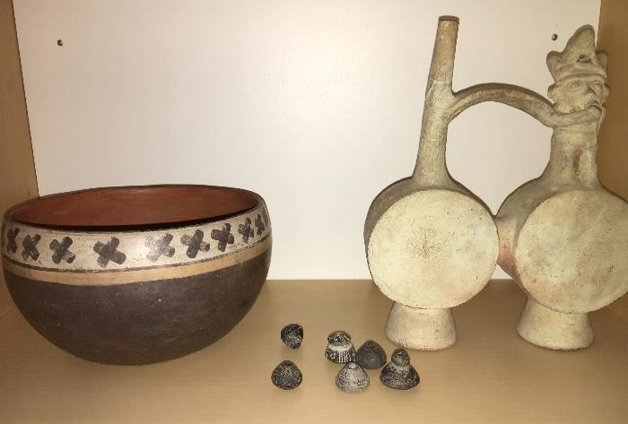 Indigenous pottery and deco.