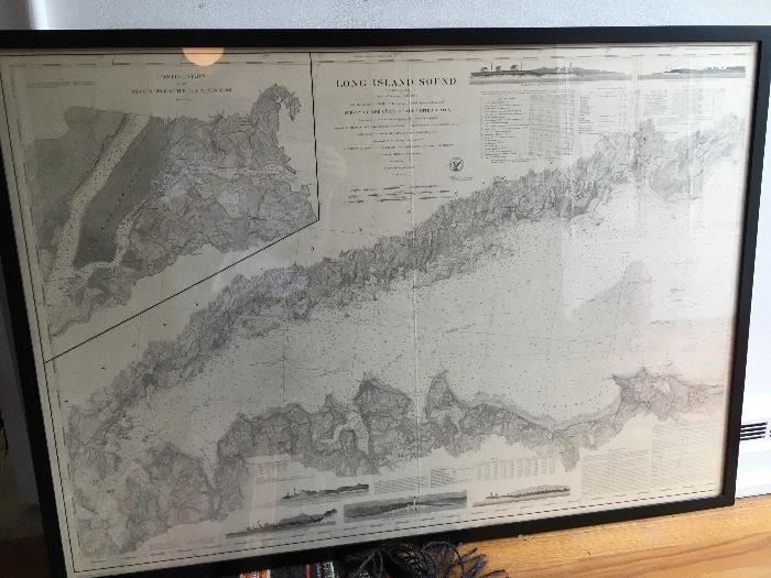Map of Long Island Sound published in 1855, rare and quite special!