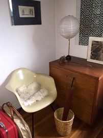 Eames Fiberglass Chair, Knoll Chest, Vintage American Tourister
