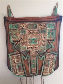 Vintage Taureg leather camel storage bag-- very large...