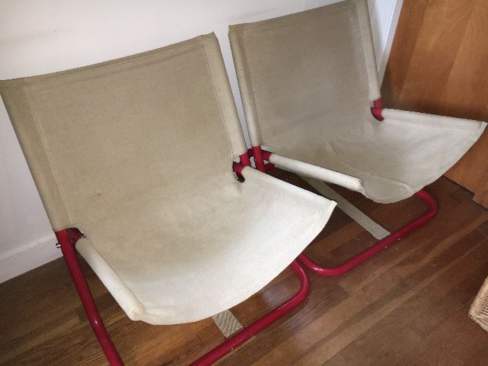 Great pair of Swedish outdoor chairs, foldable