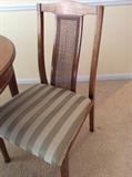 Detail, caned dining chairs