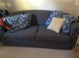Blue  upholstered sofa bed